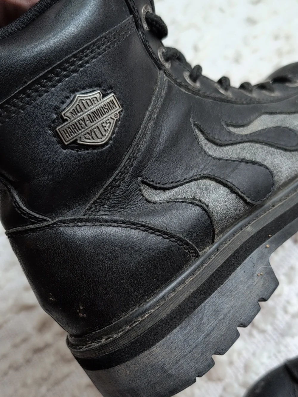 Harley Davidson Men's Flame 94096 Riding Biker Motorcycle Boots 9.5